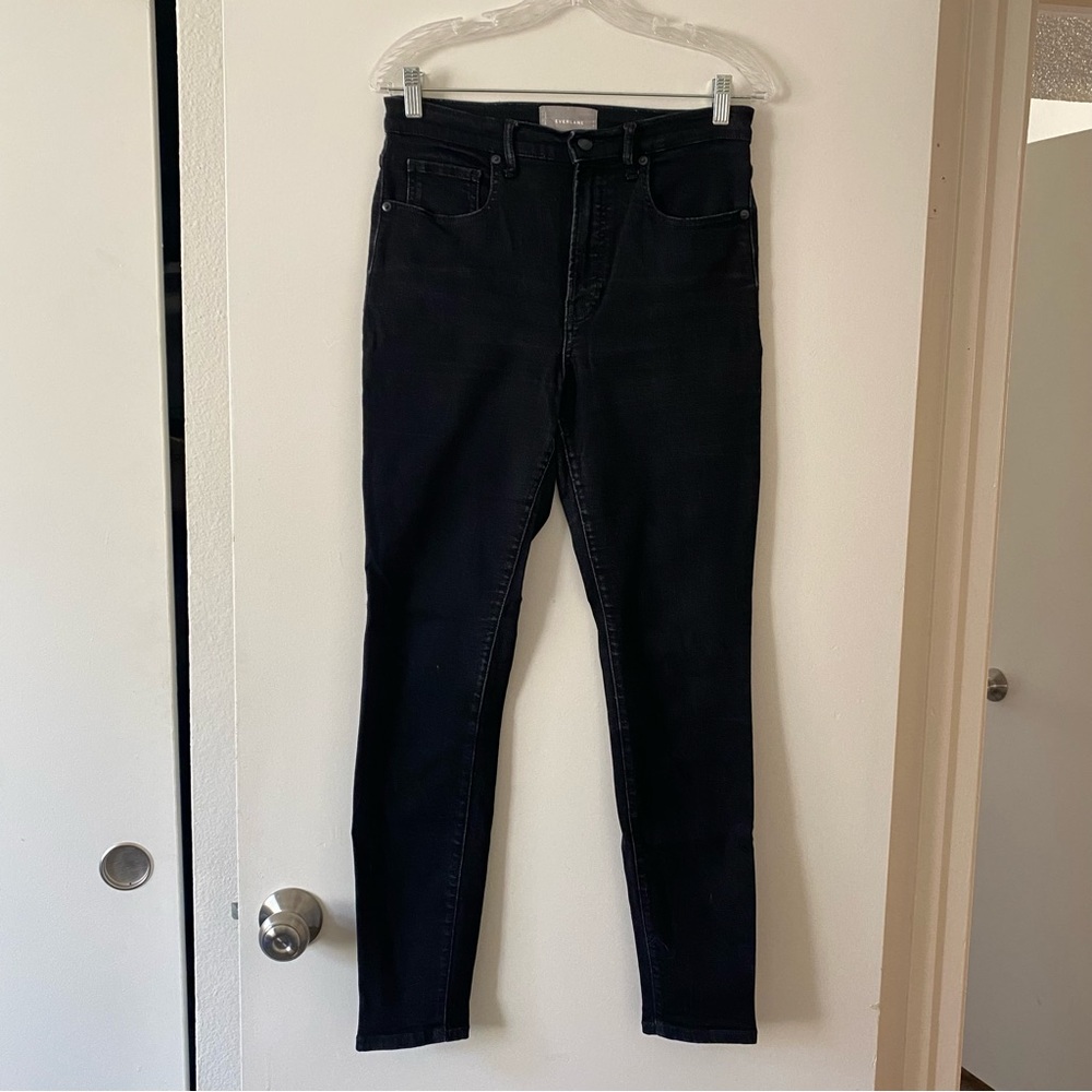 Everlane Washed Black Skinny Jeans, Size 30 Tall